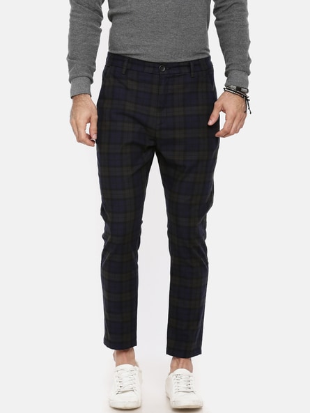 Francis Trouser | Blue Red Prince of Wales Check Cashmere Wool Cotton