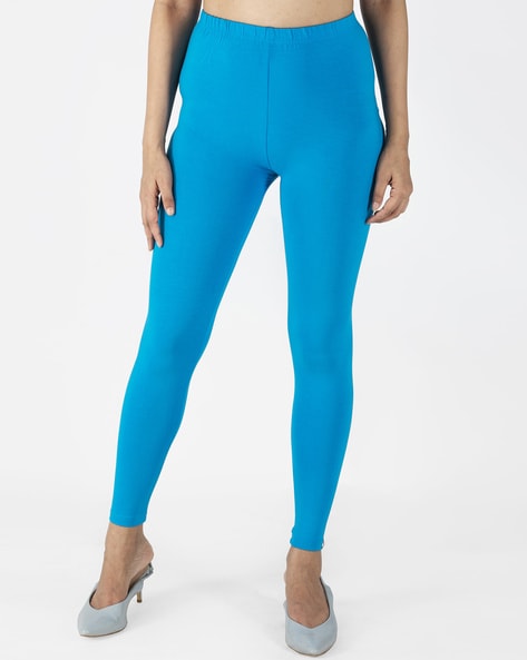 Buy INDIAN FLOWER Women Lycra Solid Blue & Pink Legging Online at Low  Prices in India 