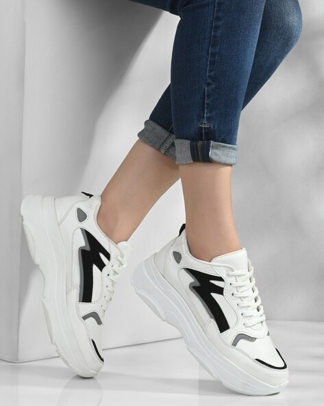 Women's Black & White Sneakers