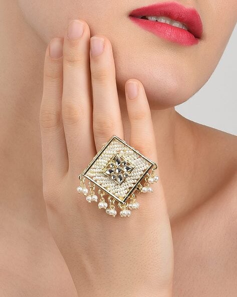 ZAVERI PEARLS Enamel Gold Plated Ring Price in India - Buy ZAVERI PEARLS  Enamel Gold Plated Ring Online at Best Prices in India | Flipkart.com