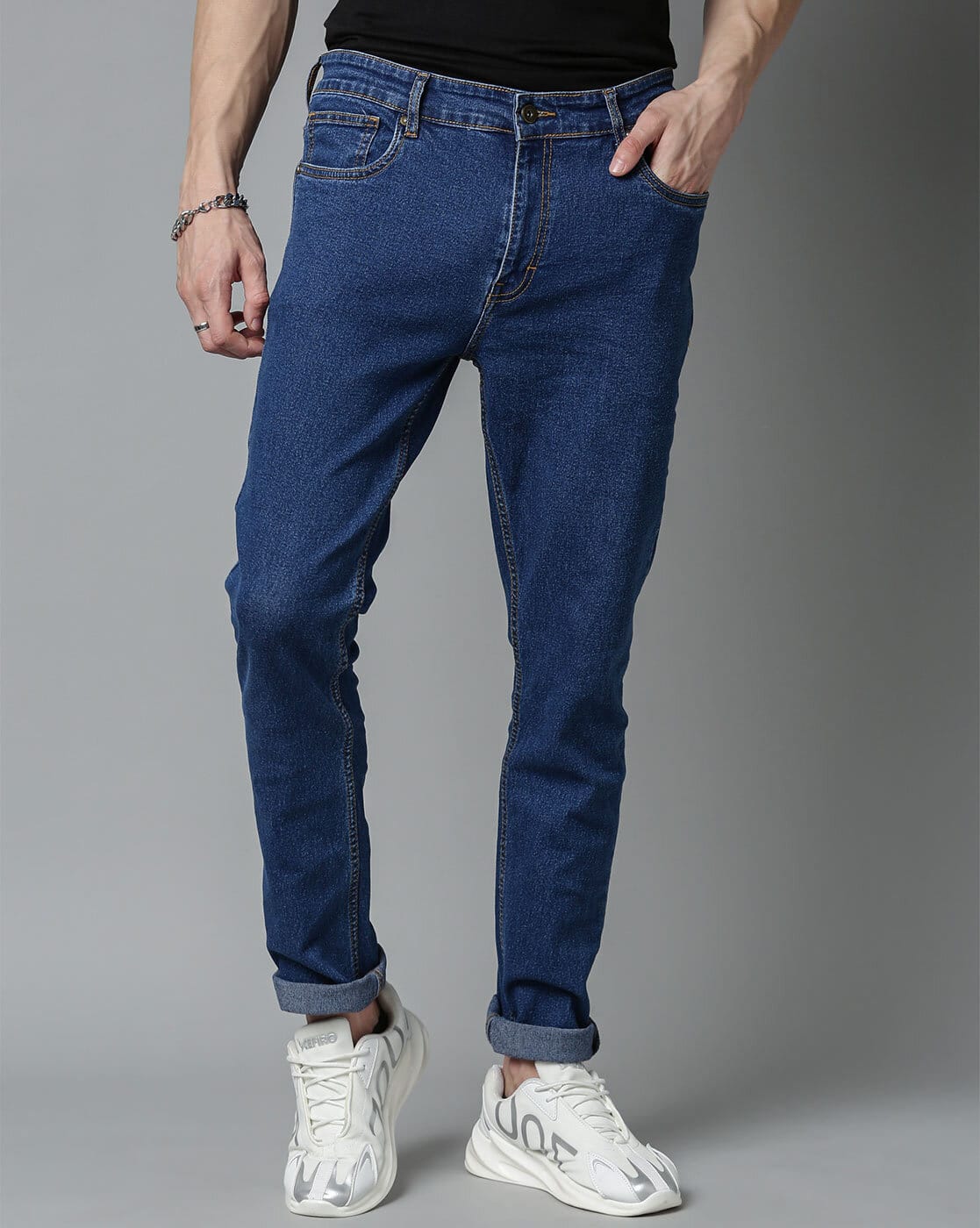 Buy Blue Jeans for Men by BREAKBOUNCE 