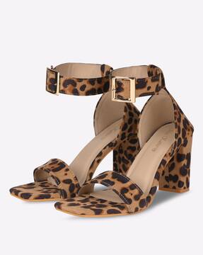 chunky leopard print heels