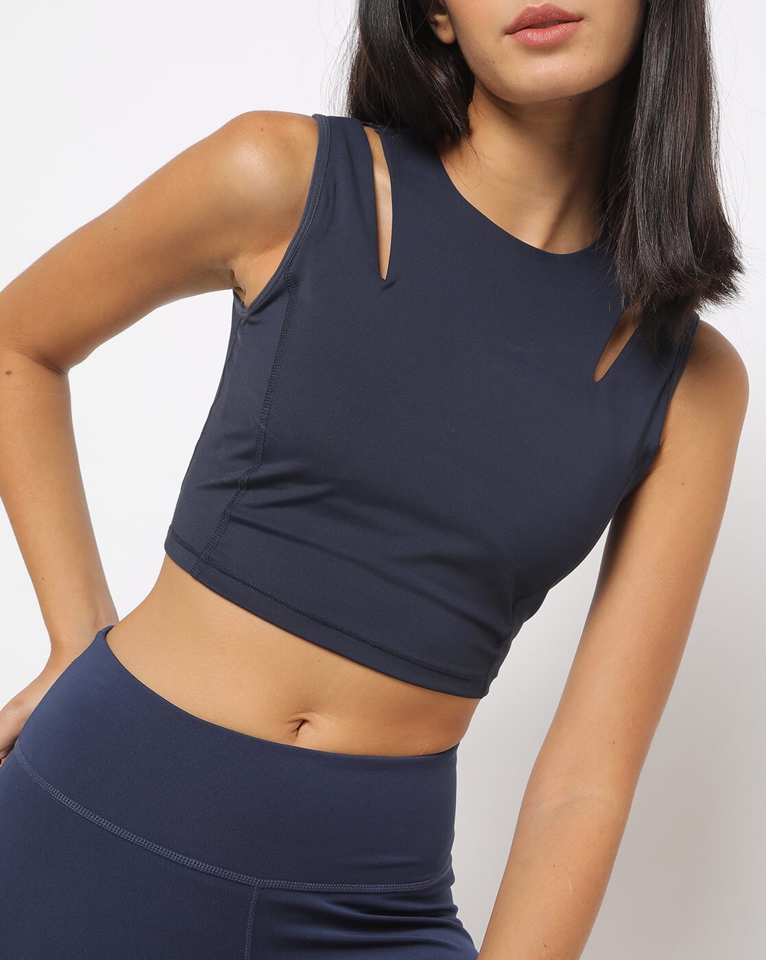 Enamor Women's Athleisure Polyester Built Shelf Bra Yoga Crew Neck Crop  Removable Padding Vest E123 – Online Shopping site in India