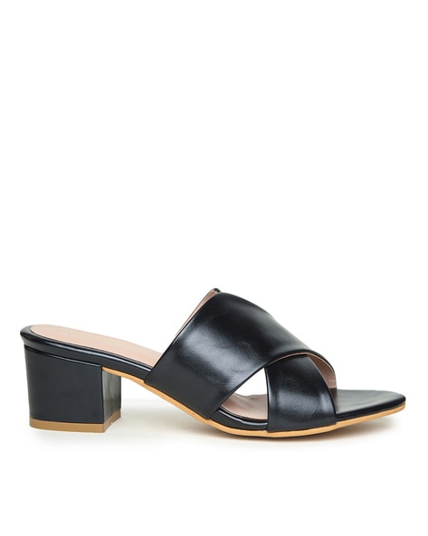 ASOS DESIGN Hanon strappy platform heeled sandals in black | ASOS
