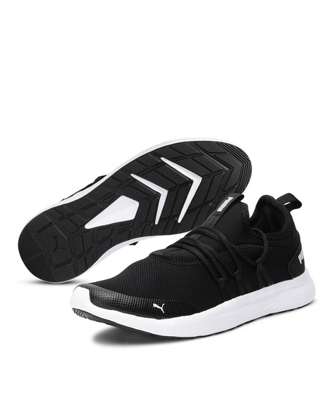 puma men black skipper idp sneakers