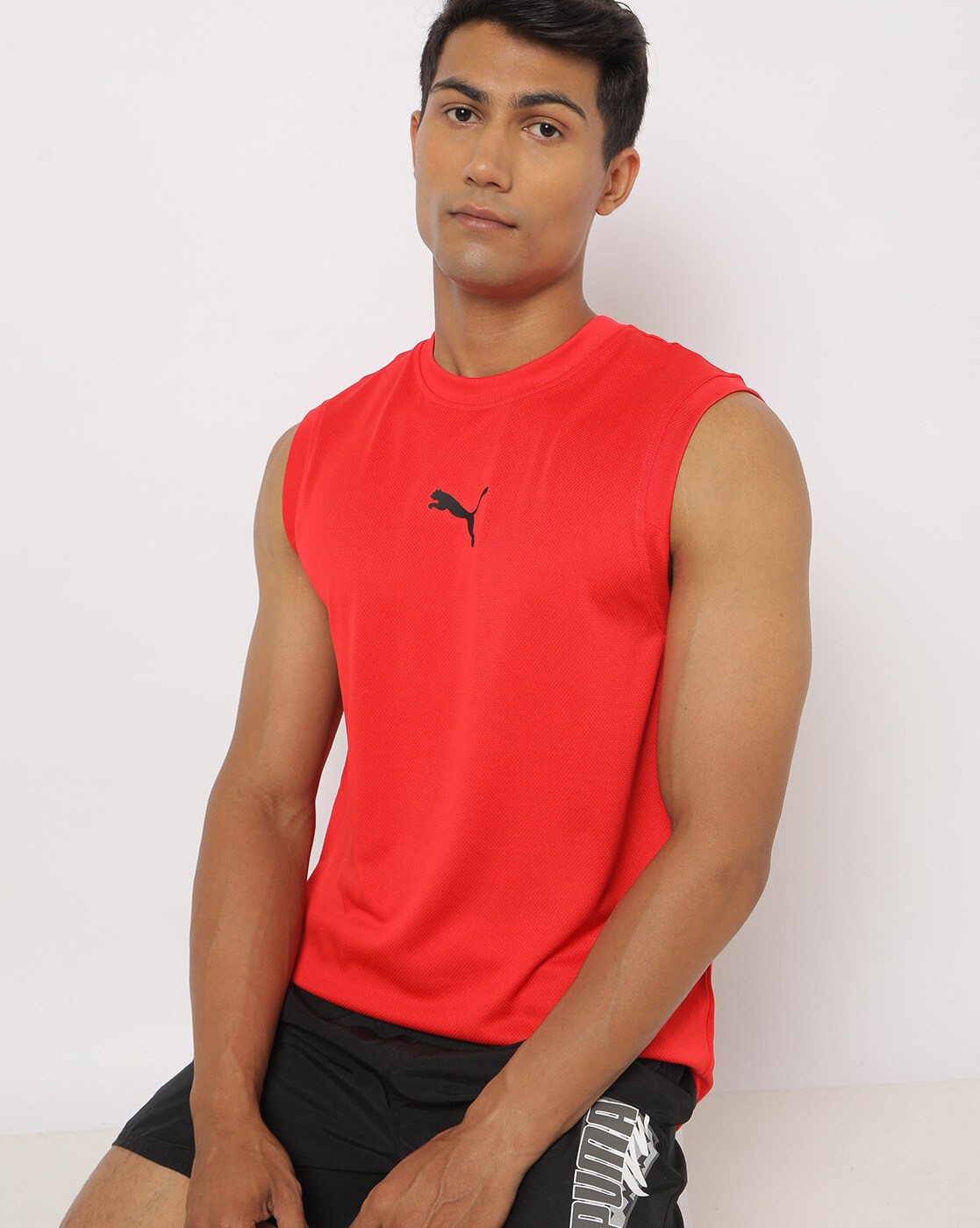 Ready to Go Mesh Sleeveless Crew Neck T shirt