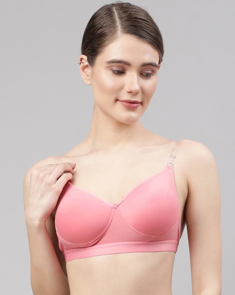 Buy PrettyCat Padded Non Wired 3/4th Coverage Bralette - Peach at