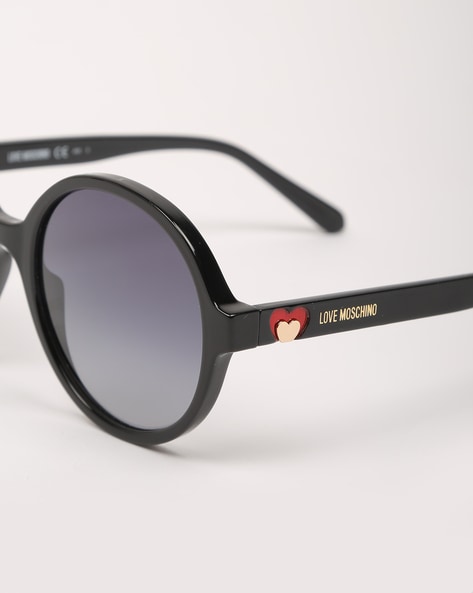 Moschino black discount love heart sunglasses