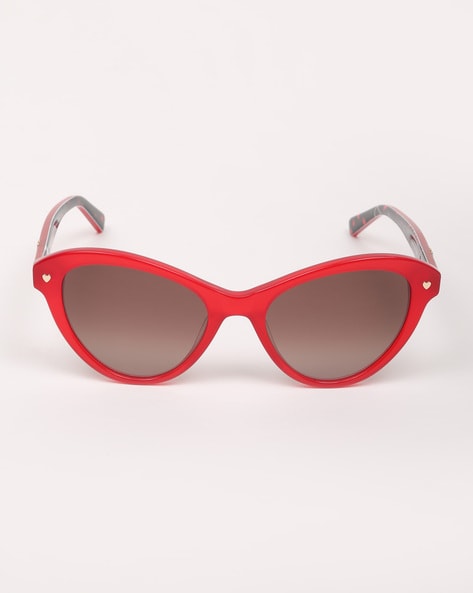 Red Lens Vintage Punk Sunglasses Rectangle Metal Shades - Temu