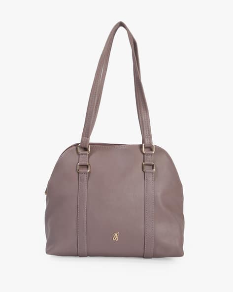 Shoulder Bag with Metal Logo Accent
