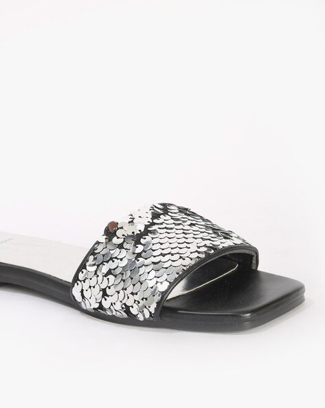 Leopard discount sequin sandals