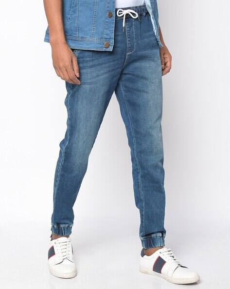Produkt By Jack & Jones Men Acid Denim Slim Fit Mid-Rise Joggers