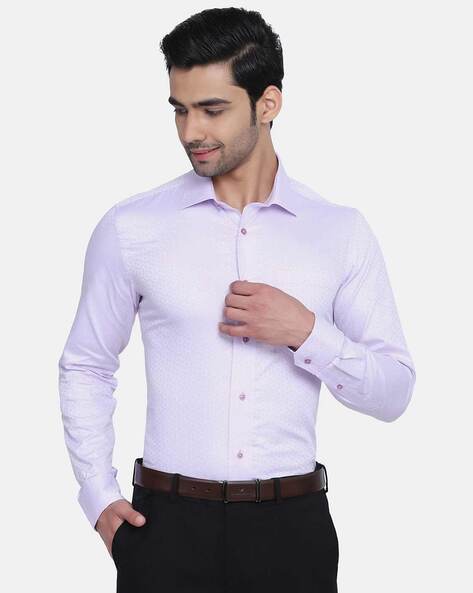 Formal Purple Solid Shirt - Zylor