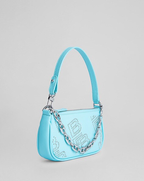 BY FAR Rachel Studded Leather Shoulder Bag