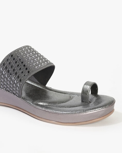 Buy Gun Metal Flat Sandals for Women by CATWALK Online Ajio