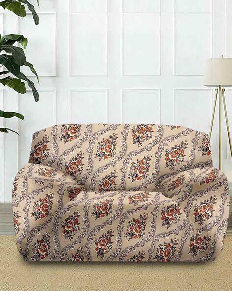 Cortina Eyelet Curtain Floral Print Super Stretchable One Seater Sofa Cover