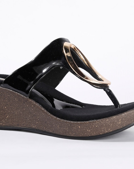 Tommy Hilfiger | Shoes | Tommy Hilfiger Black Gold Caged Platform Wedge  Sandals Size 8m | Poshmark