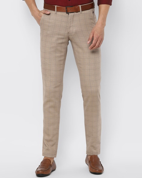 Buy Louis Philippe Ath.Work Louis Philippe Ath Work Men Checked Comfy  Tapered Fit Trousers at Redfynd