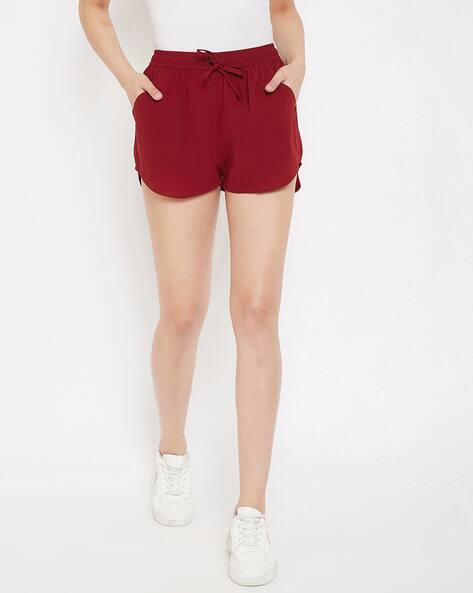 Buy Maroon Shorts for Women by Lucero 