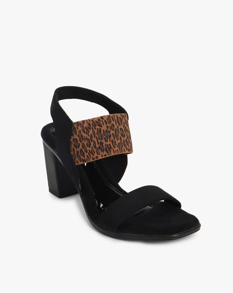 Leopard Print Chunky High Heel Sandals – Tajna Club