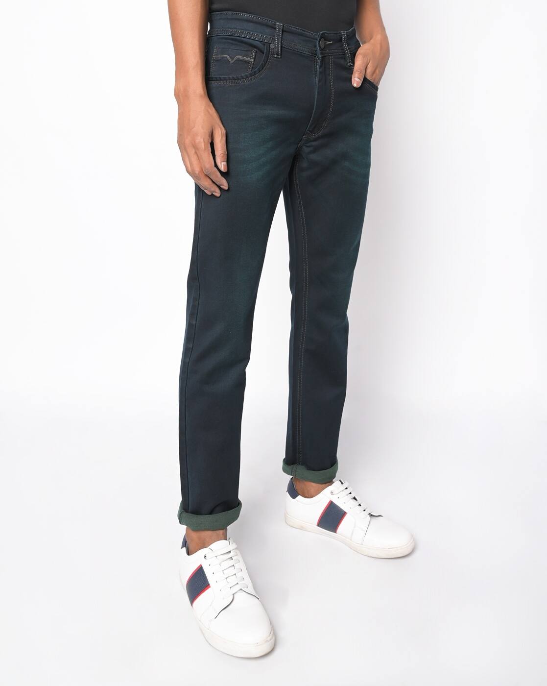 Buy Tint Green Jeans for Men by DUKE 