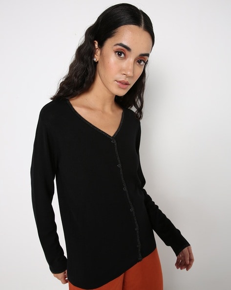 Buy Black Sweaters Cardigans for Women by Fig Online Ajio