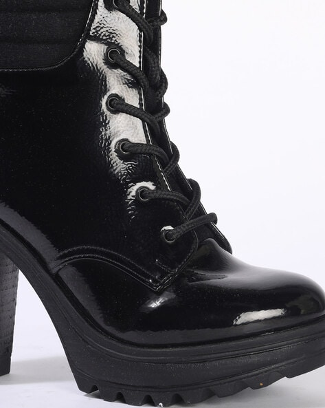 Women Square Toe Thigh High Catwalk Boots Faux Leather Platform High Heels  | eBay