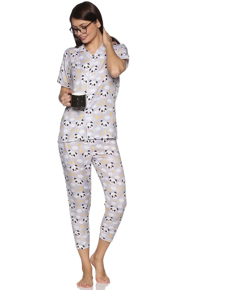 Animal Woven Top & Pyjamas Set