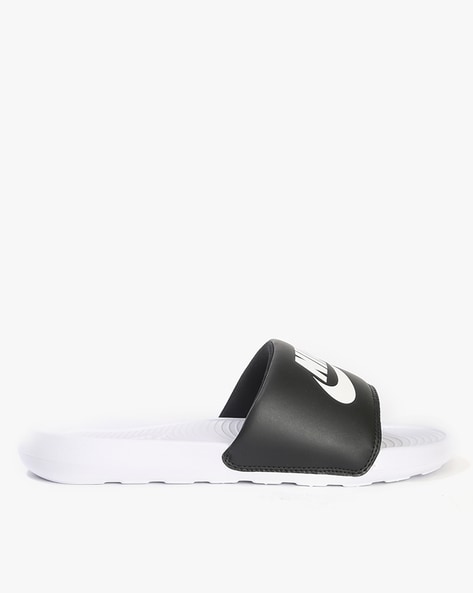 Nike black white clearance slides