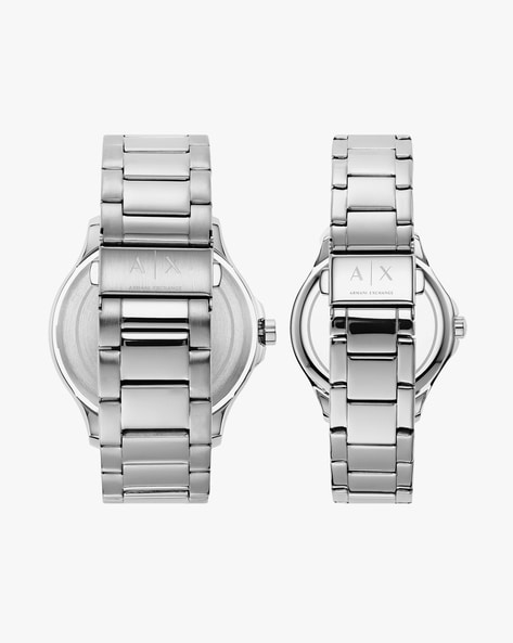 Buy Emporio_ArmaniTwo-Tone Stainless Steel Bracelet Couple Pair Watches  AR1677 & AR1683 at Amazon.in