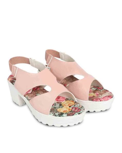 Magda Butrym Floral-applique Satin Sandals in Pink | Lyst UK