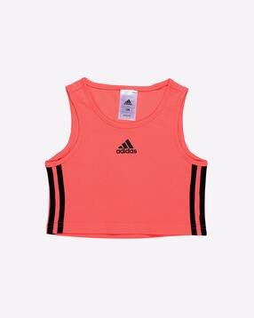 Cropped Tank Top with Logo Print-image-43