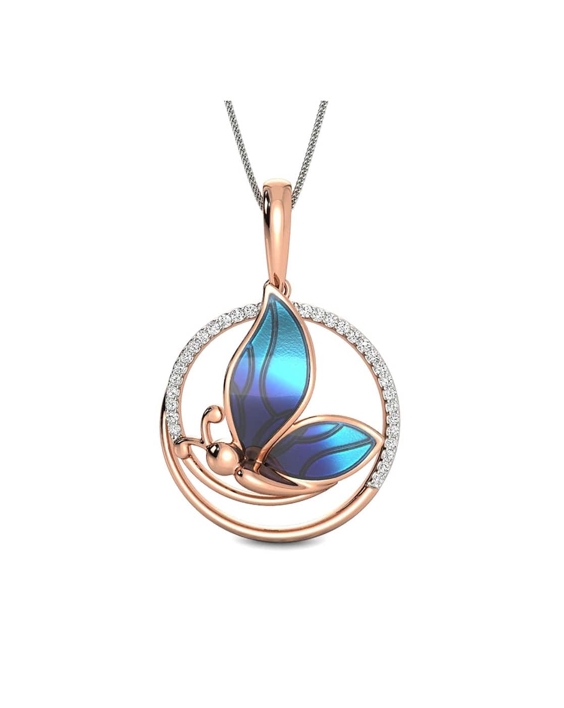 Butterfly Pendant Caratlane Latest Collection Buy Rose Gold