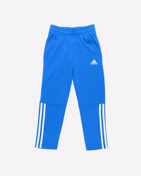 Logo Print Track Pants with Stripe Panels-image-13