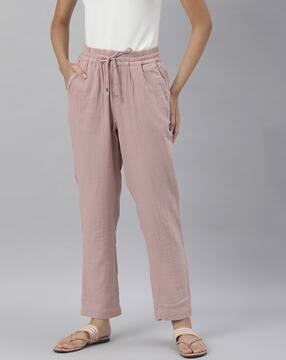 Buy Pink Trousers \u0026 Pants for Women by 