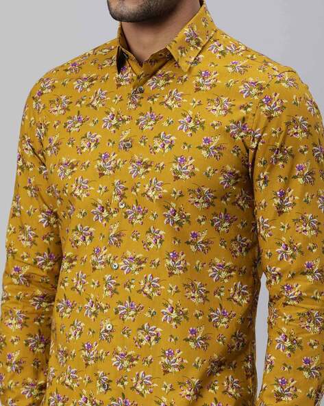 RARE RABBIT Casual Shirts : Buy RARE RABBIT Ascot Mustard Casual Shirt  Online