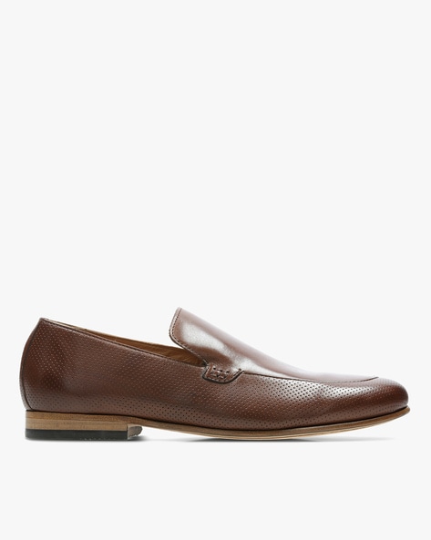 Textured Almond-Toe Loafers