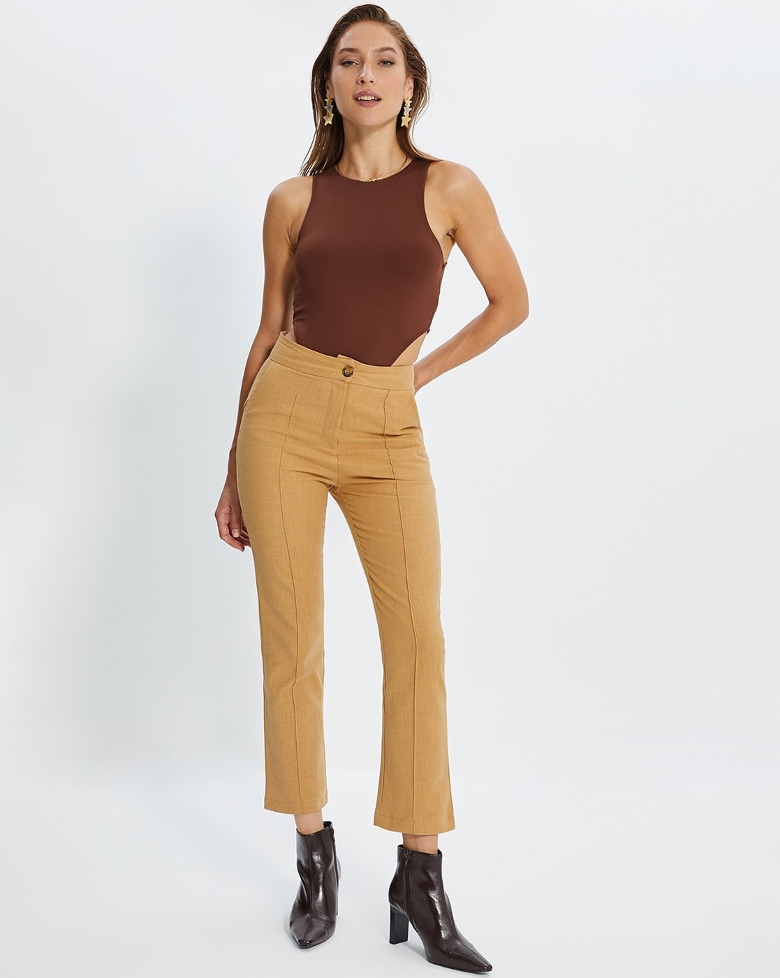 Whistles Cargo Straight Leg Trousers Camel 6