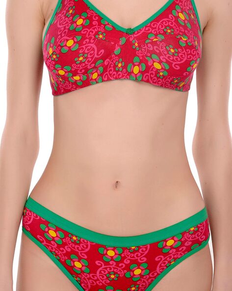 Red Printed Ladies Girls Bra Panty Sets Undergarments at Rs 65/piece in New  Delhi