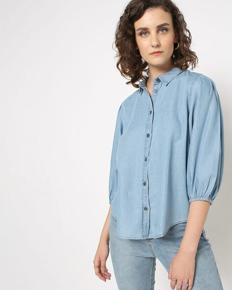Women's Work Shirt - Medium Blue | Tecovas