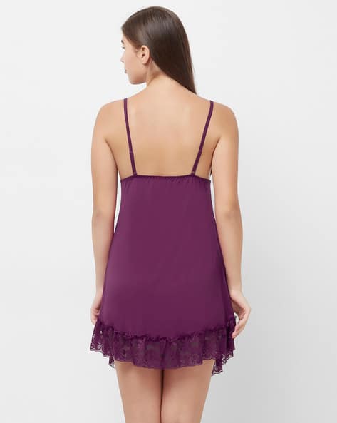 Solid Babydoll & Panty Set view 3