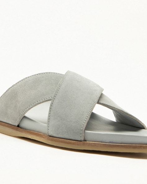 Birkenstock Arizona Soft Footbed Grey suede Womens Slide Sandals 102055703