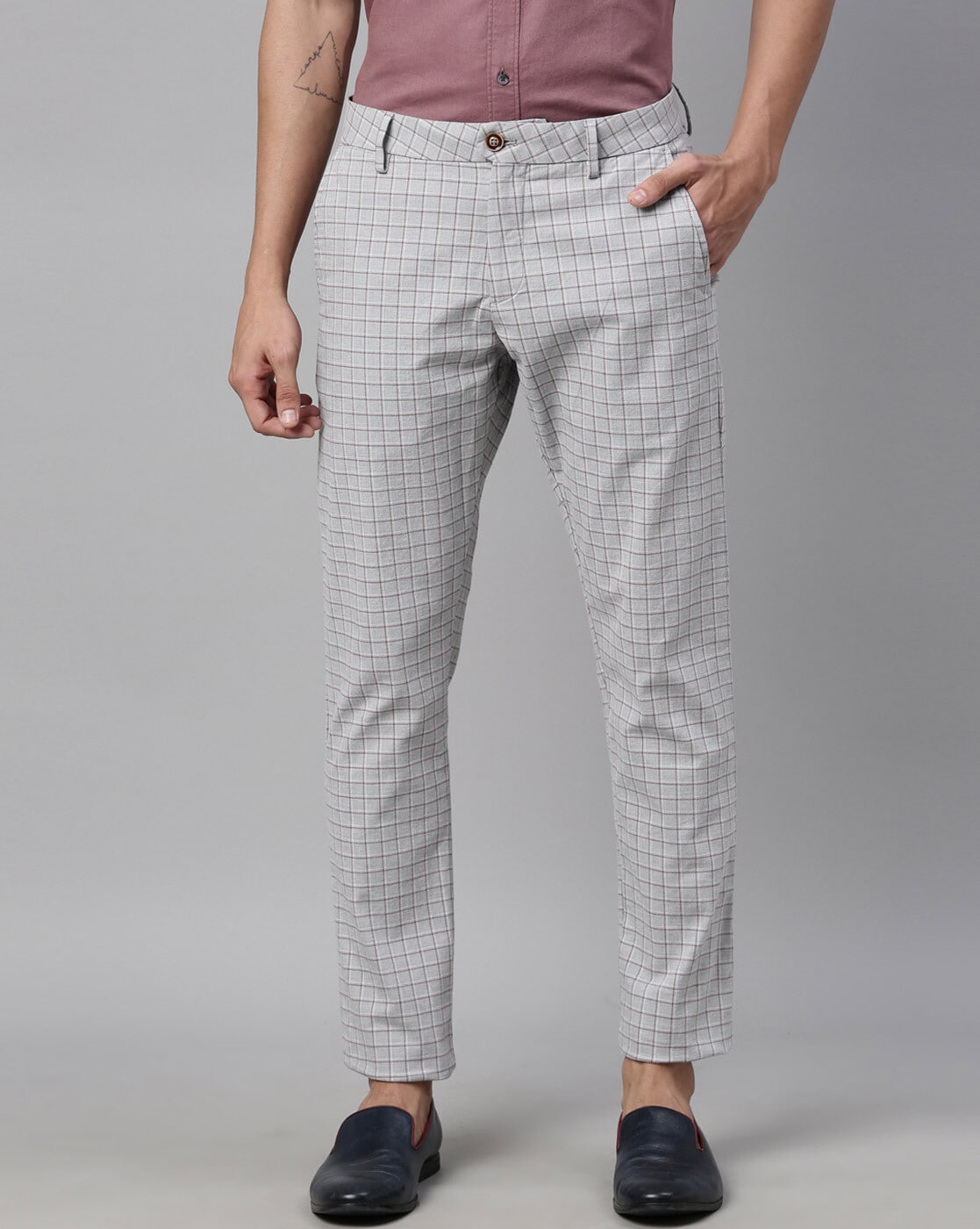 Ladies Dogtooth Print Trousers Tie Waist Check Paper Bag Style Cigarette  Pant | eBay