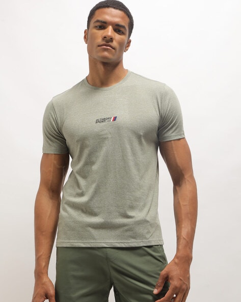 Regular Fit Brand Print Crew-Neck T-Shirt