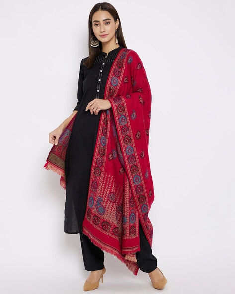 Paisley Shawl with Fringed Border Price in India