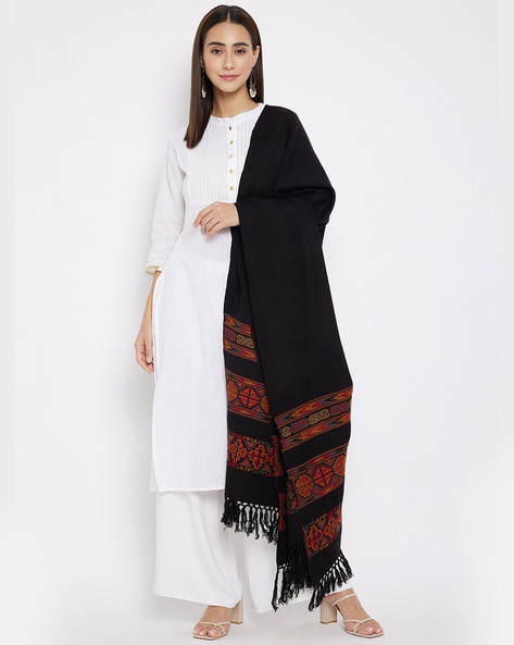 Woven Shawl with Fringed Border Price in India