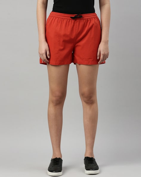 Red cotton deals shorts womens