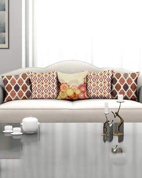 Set of 5 Printed Cushion Covers 16" x 16" -image-24