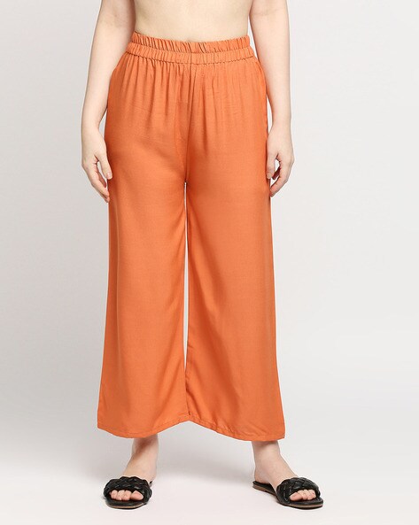 Ankle-Length Palazzos with Elasticated Waist Price in India