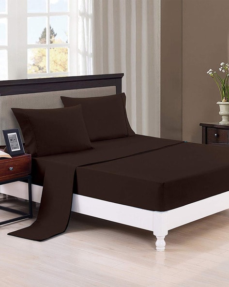 Buy Brown Bedsheets for Home & Kitchen by Trance Home Linen Online